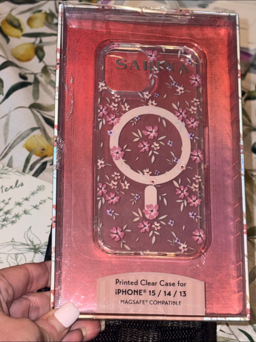 Sarina Floral Pink MagSafe-Compatible Clear Phone Case NWT